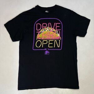 Taco Bell Drive Thru Open Tacos Graphic T-shirt Women Medium Black Short Sleeve
